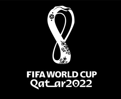 Fifa World Cup Qatar 2022 official Logo White Champion Symbol Design Vector Abstract Illustration With Black Background Qatar Logo, Fifa Logo, World Cup Logo, Cups Writing, Fifa Qatar, World Cup Qatar, Team Wallpaper, Qatar 2022, Abstract Illustration