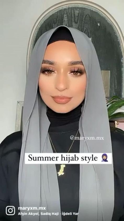 Hijab Tutorial Pashmina, Summer Hijab Style, Turkish Hijab Tutorial, Hijab Turban Style, Pashmina Hijab, Simple Hijab Tutorial, Hijab Fashion Summer, Stile Hijab, Simple Hijab