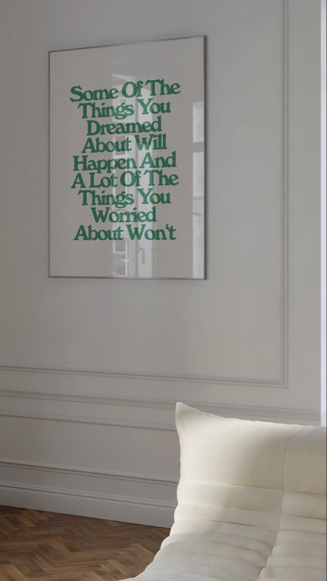 Green Living Room Wall, Gratitude Poster, Airbnb Cottage, Green Walls Living Room, Wall Art Dorm Room, Art Dorm Room, Wall Art Dorm, Aesthetic Posters, Quotes Poster