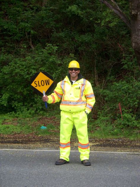 construction flagger images | Don't you just love a man in uniform...photo from site.victorytraffic ... Construction Uniform, Quetta Pakistan, Construction Fashion, Man In Uniform, Beard Man, Safety Courses, Construction Theme, Wrecking Ball, Road Construction