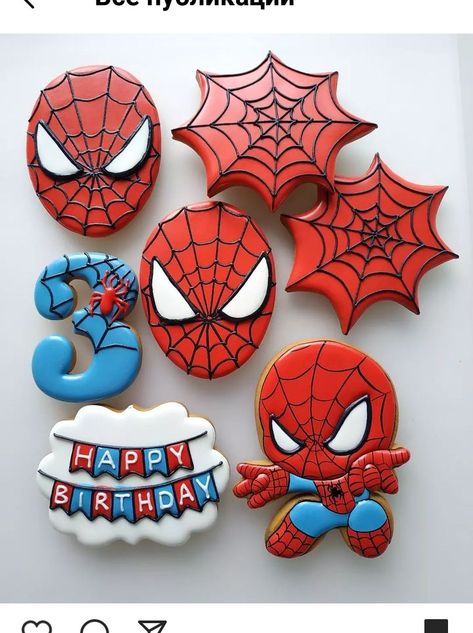 Spider Man Birthday Cookies, Spider Man Cookie Cake, Spidey And Friends Cookies Decorated, Spidey And Friends Cookies, Spider-man Cookies, Spidey And His Amazing Friends Cookies, Spiderman Cookies Decorated, Spiderman Sugar Cookies, Spiderman Party Decorations