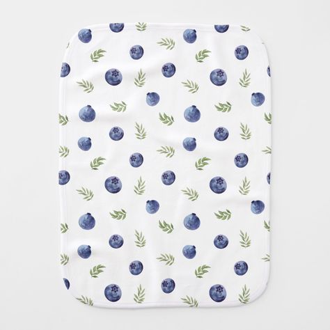 Baby burb cloth with blueberries Blueberry Nursery Theme, Blueberry Nursery, Summer Baby Outfits, Berry Decorations, Blueberry Design, Baby Shower Decor Ideas, Burb Cloth, Shower Decor Ideas, Summer Baby Shower