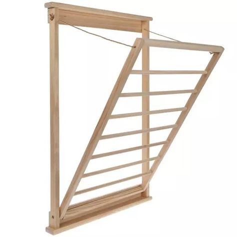 Pine Clothes Drying Rack | Hobby Lobby | 2381713 Washer Dryer Laundry Room, Wall Drying Rack, Folding Clothes Rack, Folding Clothes Drying Rack, Laundry Room Drying Rack, Wooden Drying Rack, Organization Laundry, Laundry Room Design Ideas, Wall Mounted Drying Rack