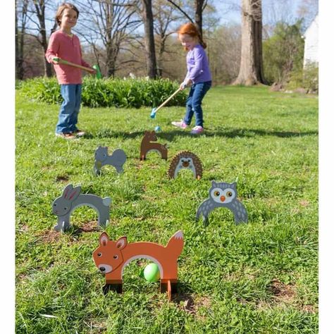 Deer And Bunny, Bunny Two, Croquet Set, Fox Squirrel, Woodland Critters, Farm Signs, Yard Games, Lawn Games, Woodland Theme