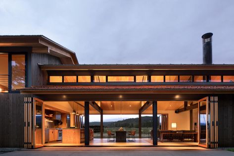 Olson Kundig, Two Sided Fireplace, Rec Center, Ranch Ideas, Modern Lodge, Lake Retreat, Trout Lake, Barn Homes, Farm Buildings