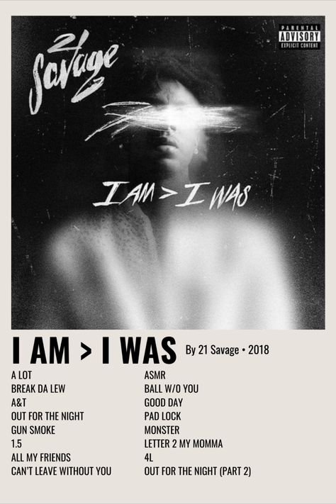 21 savage, I am > I was, album cover, poster, mens poster, rap, rap music, album Rap Album Covers, Vinyl Records Covers, Wall Collage Kit, Album Cover Poster, Rap Albums, 21 Savage, Collage Kit, Rap Aesthetic, Collage Poster