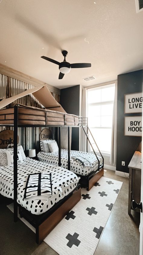 Brothers Sharing Room Ideas Bunk Bed, Boy Bunk Beds Room Ideas, 3 Boys Shared Bedroom, Shared Boys Room Bunk Beds, Brothers Room Ideas Shared Bedrooms, Bunkbed Boys Room Ideas, Boys Bedroom Ideas With Bunk Beds, Boys Bunk Beds Room Ideas, Boys Room Shared