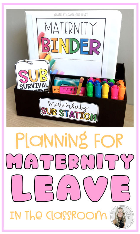 Don't let your maternity leave stress you out! I'm sharing all my favorite ways to organize and plan for a stress-free extended leave from the classroom! Teacher Maternity Leave Checklist, Maternity Leave Teacher Binder, Maternity Leave Teacher, Lesson Plan Organization, Parent Contact, Student Info, Classroom Schedule, Curriculum Mapping, Baby Reading