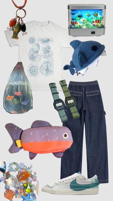 #shuffleaesthetic #shufflefyp #shuffleinspo #outfitinspo #aquarium #aquariumaesthetic #shark #fish #scruffybones Shark Fish, Downtown Outfits, Tactical Clothing, Baggy Clothes, Funky Outfits, Shark Birthday, Vibe Clothes, Little Outfits, Cool Fits