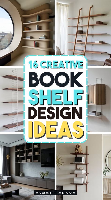 Transform your space with stunning bookshelf ideas that blend style and function! From minimalist designs to vibrant displays, discover the perfect inspiration to elevate your home decor. 📚✨ Save this pin for your next decorating project and start creating your dream bookshelf today! Closet Converted To Bookshelf, Wall Display Shelves Living Room, Horizontal Bookshelf Diy, Shelving Wall Ideas, Library Shelves Design Bookshelf Styling, Unusual Shelving Ideas, Wrap Around Bookshelves, Bookshelf Blueprints, Creative Bookshelves Modern