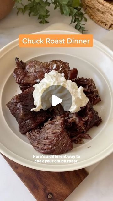 Carnivore Diet | Animal Based | Keto on Instagram: "How to cook a chuck roast

Cut your roast into small chunks. Give them a nice sear on the grill or in the instant pot. Add butter and half a cup of water on high for 45 min, natural release for 20. Top with sour cream and enjoy! 

#chuckroast #howtocook #instantpotrecipes #instantpot #healthydinnerideas #carnivorerecipes #ketorecipes #lowcarbrecipes #worldcarnivoremonth #carnivorediet #carnivorelife #carnivorelifestyle #pcos #hashimotos #fertilitydiet #properhumandiet" Chuck Roast Recipes, Carnivore Recipes, Animal Based, Fertility Diet, Carnivore Diet, Cup Of Water, Chuck Roast, Roast Recipes, On The Grill