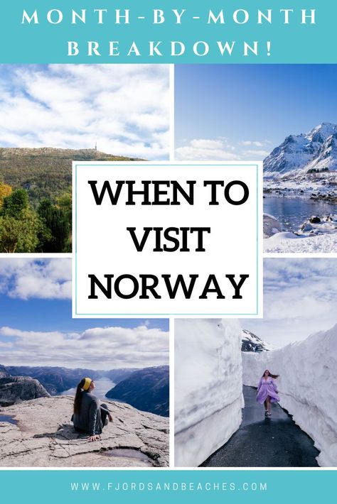 Want to know the best time to visit Norway? Then you'll want to read this travel guide to the best time to go to Norway, including a month-by-month breakdown of when you should go! #VisitNorway #Norway Hiking Vacations, Scandinavia Trip, Scandinavian Travel, Norway Vacation, Norway Trip, Norway Travel Guide, Norway Cruise, Travel International, Beautiful Countries