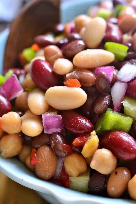 5 Bean Salad, Five Bean Salad, Kidney Bean Salad, Lemon Tree Dwelling, Bean Salads, Sweet Dressing, Caviar Recipes, Bean Salad Recipes, Pasta Salads