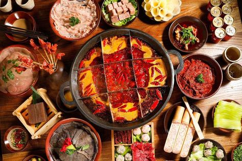 We all like spicy hot pot in my hometown, which is Chongqing, China Hotpot Restaurant, Chongqing China, Long Hots, Chongqing, Hot Pot, Chinese Food, New Recipes, Chef, Restaurant