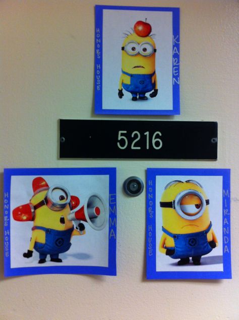 Minion door decs Minion Door, Ra College, Resident Assistant Door Decs, Ra Programs, Door Dec Ideas, Ra Door Decs, Door Decks, Residence Life, Resident Assistant