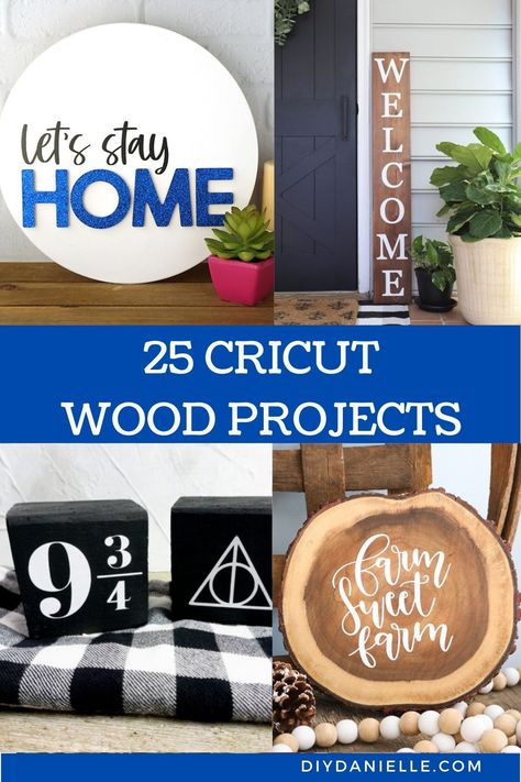 Cricut Wood Projects are a great way to add a personal touch to your home décor. You can make signs, wall art, and so much more! #diydanielle #cricutmade #cricutwoodprojects Cricut Wood Projects, Cricut Stencil Vinyl, Timber Projects, Wood Blocks Christmas, Cricut Wood, Cricut Explore Air Projects, Stencil Vinyl, Barn Wood Crafts, Wood Door Hangers