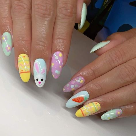 The Best Easter Nail Ideas You Should Copy Easter Nails Design Spring Pretty Pastel, Easter Bunny Nails Design, Easter Nail Ideas Acrylic, Acrylic Easter Nails, Easter Nail Ideas Spring, Pastel Easter Nails, Easter Bunny Nails, Easter Nails Ideas, Easter Nails Acrylic