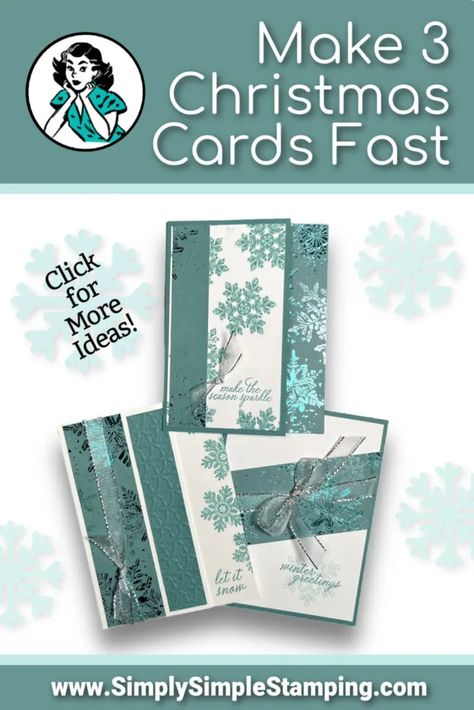 Fast Christmas Cards, Simple Christmas Card Ideas, Fancy Christmas Cards, Christmas Cards Handmade Diy, Folded Christmas Cards, Christmas Card Tutorials, Simple Card Designs, Christmas Card Ideas, Handmade Christmas Cards