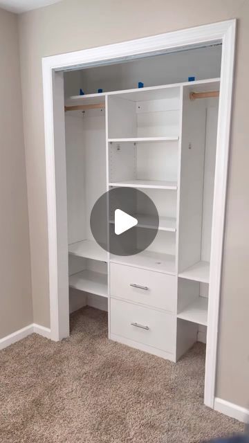 AV Wood Designs on Instagram: "Quick custom closet upgrade…  Dm to inquire..  • • #woodworking #custom #handmade #closetmakeover #closet #closetorganization #closetgoals #closetdesign #diy #closetideas #wooddesign #woodfurniture #homestorage #finewoodworking #wood #melamine #process" Diy Bedroom Wardrobe Ideas, Built Ins For Closet, Diy Closet For Small Bedroom, Diy Closet Organizer Ideas, Small Closet Upgrade Diy, Cheap Master Closet Ideas, Building Drawers In Closet, Small Narrow Walk In Closet Ideas Layout, Small Walkin Wardrobe Design