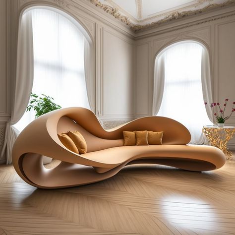 Sculptural Interior Design, Unusual Sofa, Unique Chairs Design, Stylish Living Room Furniture, Algorithm Design, Architecture Sculpture, Unusual Furniture, Sculptural Furniture, Unique Furniture Design