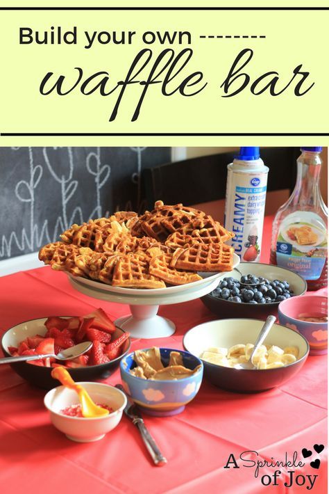 The other day I had some friends over for lunch and a play date. I thought it would be fun to host a simple waffle bar, since well, waffles are delicious. This was so easy to put together! I made the waffles before people arrived, and had everything else set up. You can pick whatever … Easy Brunch Buffet, School Dinner, Menu Sarapan Sehat, Breakfast For A Crowd, Waffle Bar, Breakfast Party, Birthday Breakfast, Brunch Buffet, Birthday Brunch