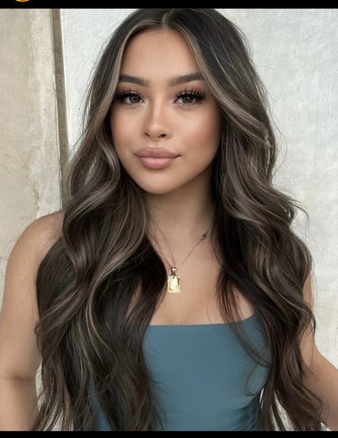 Ash Brown Hair Balayage, Rambut Brunette, Black Hair Balayage, Dark Brunette Hair, Ash Brown Hair, Brown Hair Looks, Brown Hair Inspo, Brunette Hair With Highlights, Balayage Hair Dark