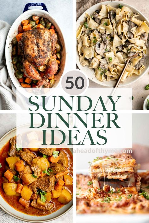 Easy Sunday Dinner, Sunday Dinner Ideas, Dinner Menu Ideas, Comfort Dinner, Sunday Dinner Recipes, Weekend Dinner, Sunday Recipes, Winter Dinner, Family Dinner Recipes