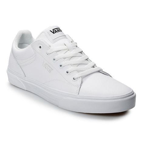 Vans® Seldan Men's Leather Skate Shoes | Kohls Best Sandals For Men, All White Shoes, Leather Vans, White Shoes Men, Tenis Vans, Women Skates, White Sneakers Men, White Tennis Shoes, Vans White