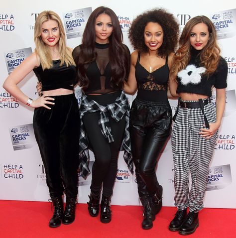 Little Mix at Capital FM's Help a Capital Child :: Little Mix red carpet style :: Cosmopolitan UK Jade Thirlwall, Red Carpets, Black Houndstooth, Little Mix, Red Carpet Looks, Woman Crush, Red Carpet Fashion, High Waisted Pants, Favorite Celebrities