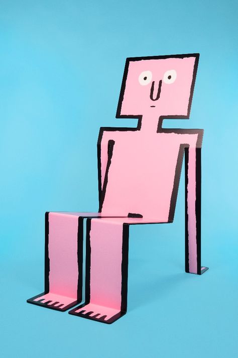 Jean Jullien 'THE COUSINS: ANTOINE & CHARLES' Case Studyo | HYPEBEAST Jean Julien, Character Sculpture, Jean Jullien, Ip Design, 8th Grade Art, Sculptural Chair, Collage Sculpture, Paper People, Lucky Rabbit