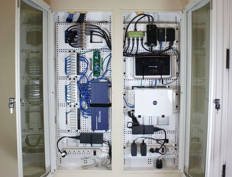 Home Network Closet, Home Network Rack, Painel Home, Structured Wiring, Home Theater Installation, Home Theater Setup, House Wiring, Home Theater Rooms, Home Automation System