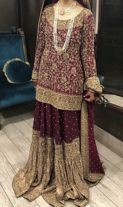 Bridal Gharara Designs, Gharara Outfits, Bridal Garara, Bridal Gharara, New Bridal Dresses, Pakistani Bridal Couture, Gharara Pants, Gharara Designs, Sharara Designs