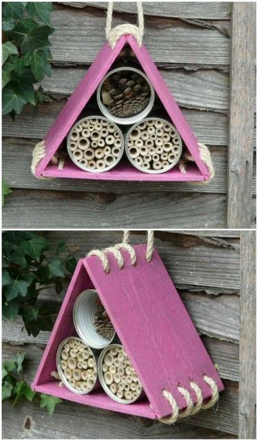 Bug Houses For Kids To Make, Bug House Diy, Insect Hotels Diy, Bee Hotels Diy, Bee House Diy, Bug Hotels Diy, Diy Bug Hotel, Diy Bee House, Bug Hotels