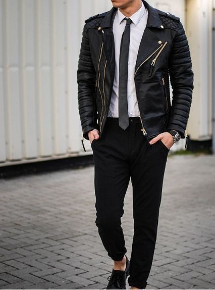 7 Leather Jackets You Can Style With Formal Wear Rustic Mens Fashion, Mens Fashion Edgy, Mens Fashion Smart, Mens Fashion Rugged, Hipster Mens Fashion, Looks Party, Mens Fashion Urban, Shorts Style, Jackets Men Fashion