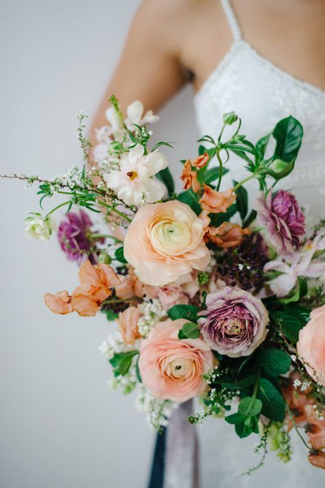 Arbor Flowers, Jessica Hall, Peach Bouquet, Luxury Bouquet, Fresh Wedding Flowers, Purple Bouquet, Fall Wedding Flowers, Wedding Flower Inspiration, Fall Wedding Colors