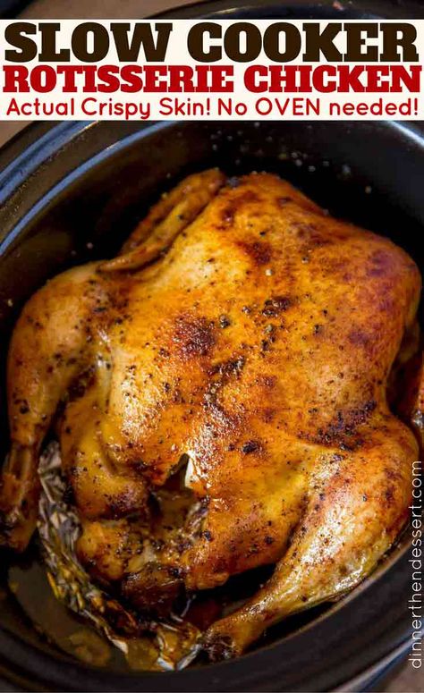 Now Rotisserie Style Chicken In Crockpot, Slow Cooker Full Chicken Dinner, Rotisserie Chicken Recipes Crockpot Crock Pot, Whole Roasted Chicken Crockpot, Slow Cooker Roast Chicken Whole, Rotisserie Crockpot Chicken, Roast Chicken Crockpot Recipes, Best Crockpot Whole Chicken Recipes, Whole Chicken In Crockpot Slow Cooker