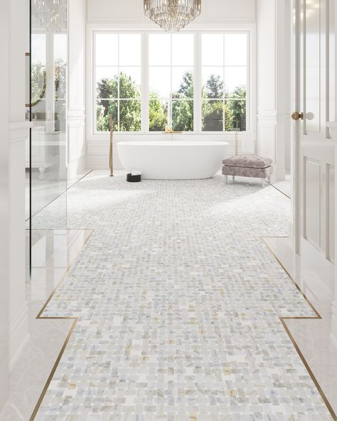 Dreaming up endless possibilities with our basket weave tiles! From kitchen backsplashes to feature walls, niches, and even outdoor floors, these tiles redefine versatility. ✨ Explore our collection now at tileclub.com! Calacatta Gold Marble Bathroom, Patterned Tile Fireplace, Calacatta Gold Bathroom, Traditional Kitchen Backsplash, Mosaic Bathroom Floor, Calcutta Gold Marble, Marble Mosaic Floor, Thassos Marble, Basket Weave Tile