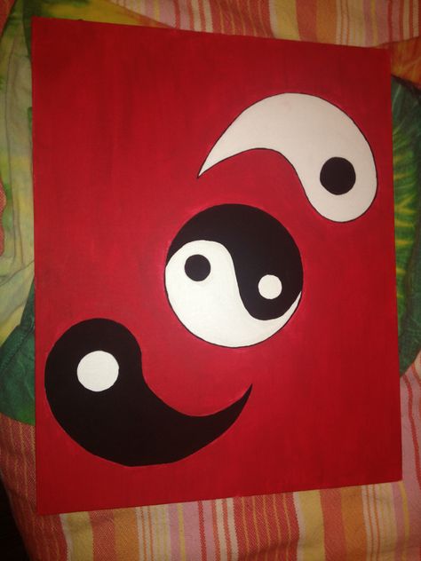 Yin Yang Painting Canvases, Yin Yang Painting, Painting Canvases, Cute Canvas Paintings, Cute Canvas, Mini Canvas Art, Mini Canvas, Canvas Paintings, Easy Projects