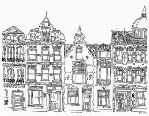 Row+of+houses+1.tif (1600×1255) Houses Illustration, Row Of Houses, City Sketch, Row Houses, Building Illustration, Architecture Images, Architecture Model Making, House Illustration, Shop Fronts