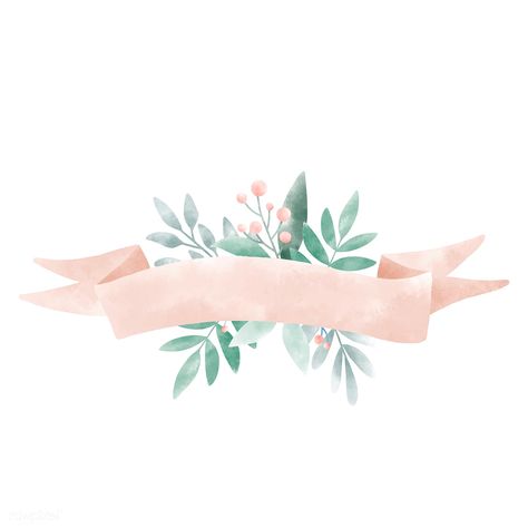 Watercolor leaves with a banner vector | free image by rawpixel.com / Aum Floral Logo Design, Flower Graphic Design, 카드 디자인, Floral Border Design, Floral Logo, Flower Background Wallpaper, Flower Graphic, Banner Vector, Watercolor Leaves