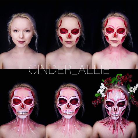 Horror Sfx Ideas, Sfx Makeup Horror Make Up, Creative Halloween Makeup Looks, Gory Sfx Makeup, Burn Sfx Makeup Tutorial, Blood Makeup, Sfx Burns Fx Makeup, Halloween Makeup Sugar Skull, Horror Make-up