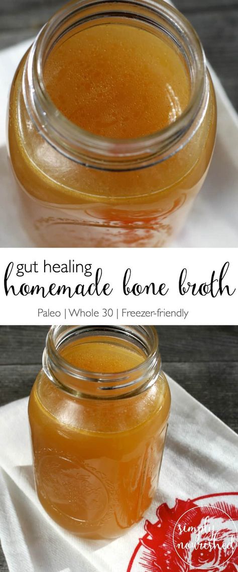 Bone Broth Slow Cooker, Paleo Slow Cooker Recipes, Real Food Dietitians, Homemade Bone Broth, Gut Healing Recipes, Bone Broth Recipe, Healing Recipes, Slow Cooker Recipe, Broth Recipes