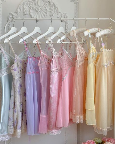 violette’s vintage lingerie. (@violettewears) • Instagram photos and videos Lingerie Closet, Ethereal Goddess, Pastel Lingerie, Slip Dress Lingerie, Pink Dress Outfits, Vintage Sleepwear, Feminine Clothes, Magical Girl Aesthetic, Vintage Nightgown