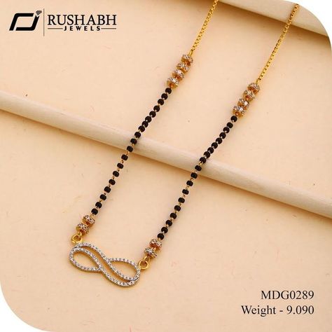 Infinity Mangalsutra Designs Diamond, Infinity Nallapusalu, New Style Mangalsutra Design, Infinity Pendant Mangalsutra, Infinity Mangalsutra Designs, Short Mangalsutra Designs, Short Mangalsutra, Marriage Jewellery, Fashion Jewelry Necklaces Gold