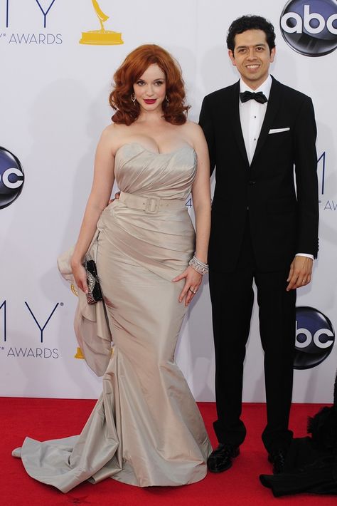 Geoffrey Arend, Christina Hendricks, Christian Siriano, Emmy Awards, Famous Faces, Luxury Lifestyle, Strapless Dress Formal, Red Carpet, Carpet