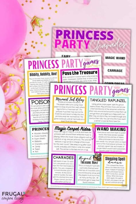 Prince And Princess Party Favors, Pretty Princess Birthday Party, Sleeping Beauty Party Games, Disney Princess Tea Party Ideas, Princess Games Party, Princess Diy Crafts, Disney Princess Birthday Party Games, Princess Games For Kids, Princess Party Games For Kids