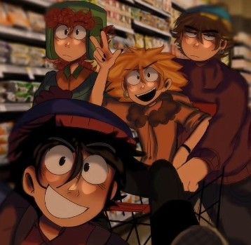 Kenny+Stan+Kyle+Eric Shopping- South Park Cosplay, South Park Videos, Kyle South Park, Kenny South Park, Style South Park, South Park Memes, South Park Anime, South Park Funny, South Park Characters