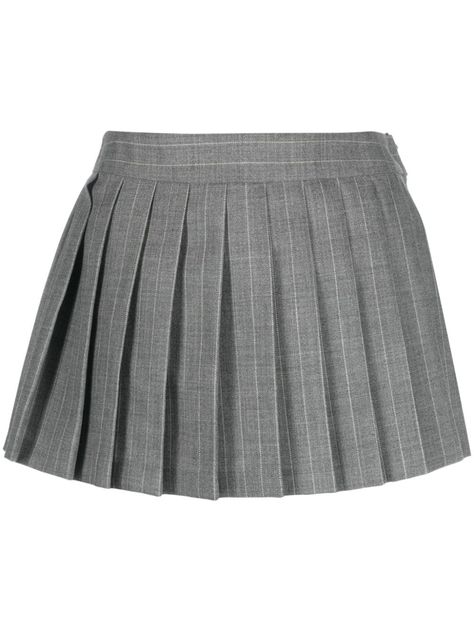 Kelly Key, Light Grey Skirt, Pinstripe Pattern, Grey Skirt, Grey Trousers, Fashion Collage, Pleated Shorts, Cute Skirts, Gray Skirt