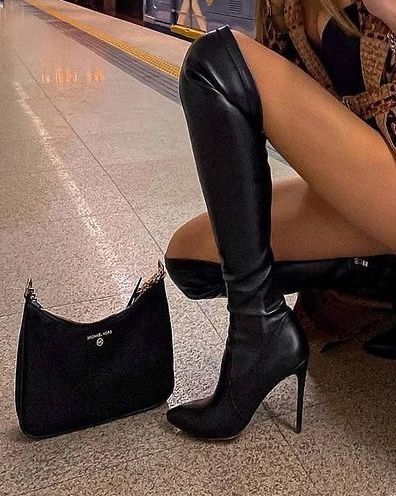 Madison Kate Series, Madison Kate, Elastic Boots, Heels Aesthetic, Pointy Toe Heels, Knee High Heels, Leather Western Boots, High Heels Shoes, Fur Boots