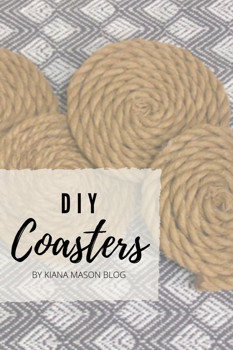 These are so easy and simple to make! These cute rope coasters can fit in, in almost any style! I am loving my DIY rope coasters Making Coasters, Dollar Tree Coasters Diy, Jute Coasters Diy, Rope Coasters Diy, Rope Trivet Diy, Diy Rope Coasters How To Make, How To Make Rope Trivets, Jute Rope Coasters Diy, Braided Coasters